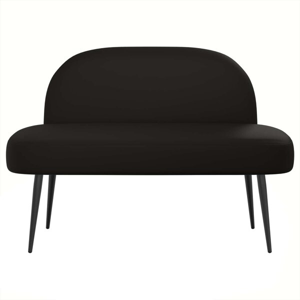 VidaXL Kárpitozott pad háttámlával Fekete 110 x 60 x 76 cm Műbőr