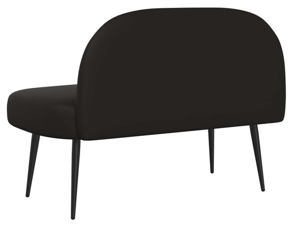 VidaXL Kárpitozott pad háttámlával Fekete 110 x 60 x 76 cm Műbőr