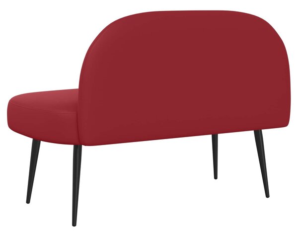 VidaXL Kárpitozott pad háttámlával bordó 110 x 60 x 76 cm Műbőr