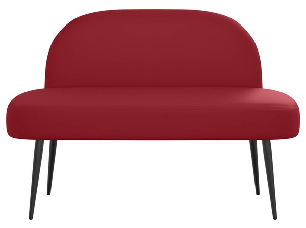 VidaXL Kárpitozott pad háttámlával bordó 110 x 60 x 76 cm Műbőr