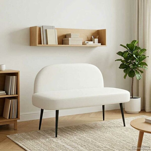 VidaXL Kárpitozott pad háttámlával Fehér 110 x 60 x 76 cm Műbőr