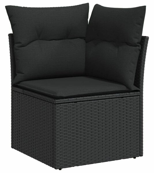 VidaXL Polyrattan Kerti Ülőgarnitúra - 7 részes - Fekete