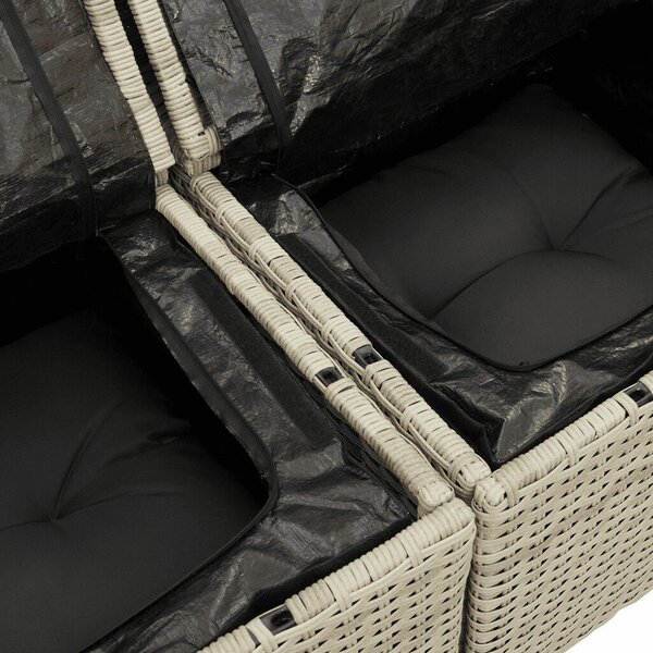 VidaXL Polyrattan Kerti Ülőgarnitúra - 10 részes - Világosszürke