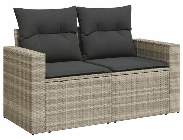 VidaXL Polyrattan Kerti Ülőgarnitúra - 8 részes - Világosszürke