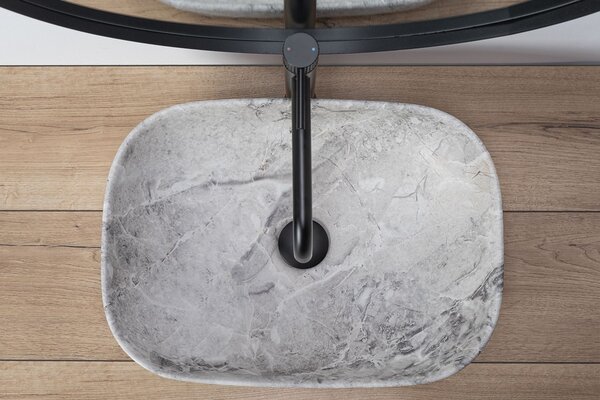 Rea Livia Stone mosdó, 47 x 34 cm, szürke, REA-U3800