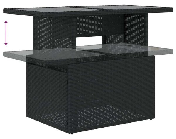 VidaXL Polyrattan Kerti Ülőgarnitúra - 8 részes - Fekete