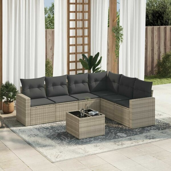 VidaXL Polyrattan Kerti Ülőgarnitúra - 7 részes