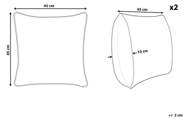 2 db díszpárna BENZOIN Pamut 45 x 45 cm Fekete Geometrikus mintás