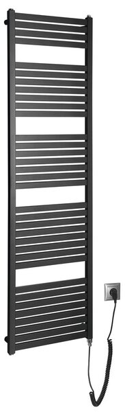 Aqualine Aqualine, TONDI-E elektromos fűtőelem, egyenes, 450x1690 mm, 600W, fekete matt, DE446T