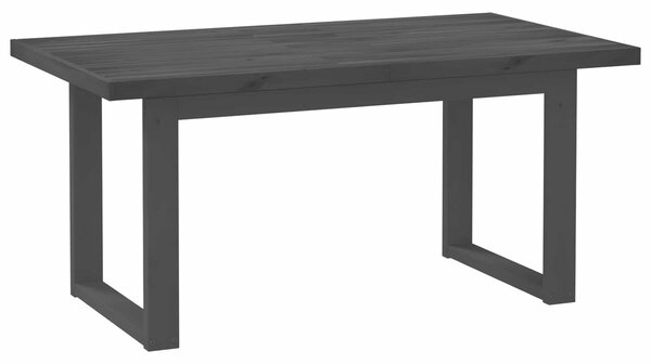VidaXL Étkezőasztal NOAIN 160 cm Tömör Fenyőfa Fekete Négyszögletes