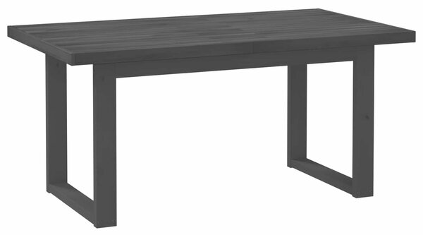 VidaXL Étkezőasztal NOAIN 160 cm Tömör Fenyőfa Fekete Négyszögletes