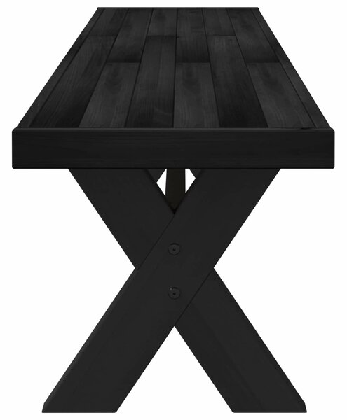VidaXL Étkező pad NOAIN 160 x 41 x 45 cm Tömör fenyő Fekete
