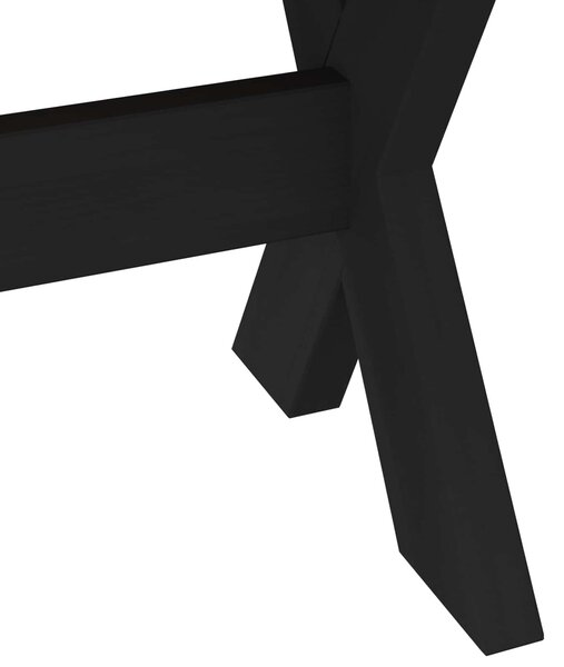 VidaXL Étkező pad NOAIN 120 x 41 x 45 cm Tömör fenyő Fekete