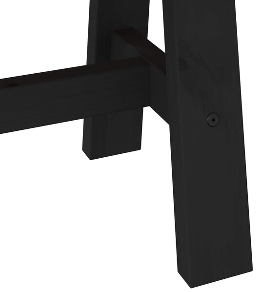 VidaXL Étkező pad NOAIN 160 x 41 x 45 cm Tömör fenyő Fekete