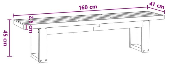 VidaXL Étkező pad NOAIN 160 x 41 x 45 cm Tömör fenyő Fekete