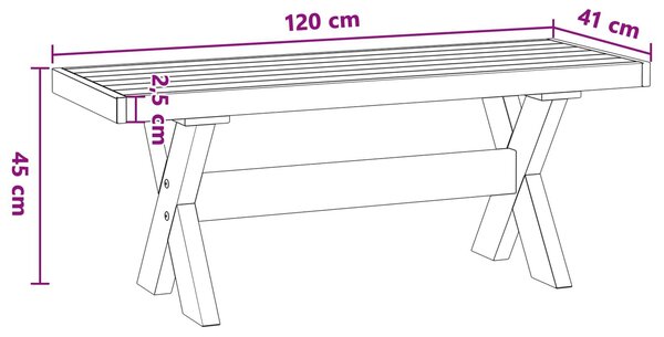 VidaXL Étkező pad NOAIN 120 x 41 x 45 cm Tömör fenyő Fekete