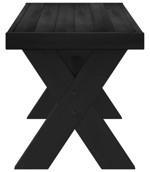 VidaXL Étkező pad NOAIN 120 x 41 x 45 cm Tömör fenyő Fekete