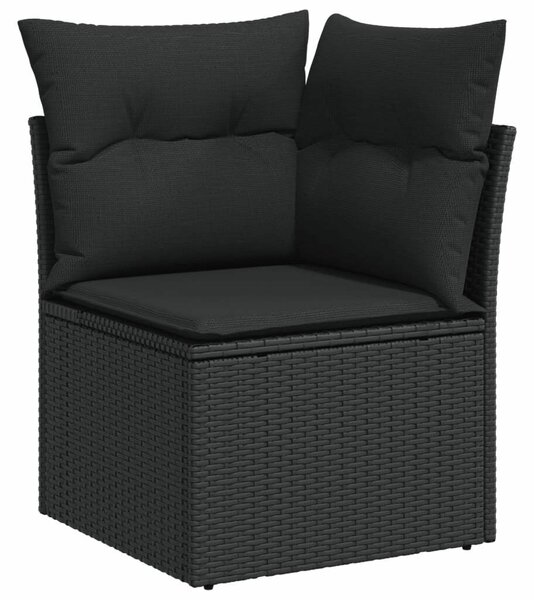 VidaXL Polyrattan Kerti Ülőgarnitúra - 9 részes - Fekete