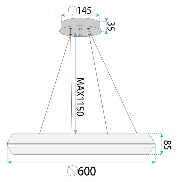 Lámpa LED APP1768-CP GOLD 60cm