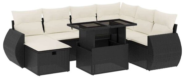 VidaXL 8 részes Polyrattan Kerti Ülőgarnitúra - Fekete