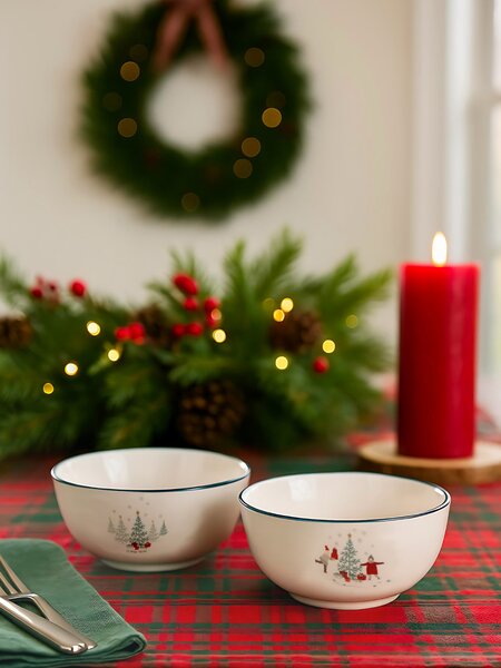 Sinsay - Karácsonyi mintás tálak 2 darabos készlet - zöld