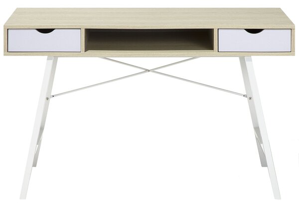 Íróasztal CLARITA Világosbarna 120 cm 48 cm fiókokkal