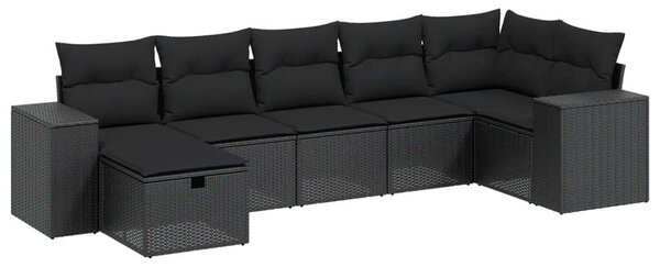 VidaXL Polyrattan Kerti Ülőgarnitúra - 8 részes - Fekete