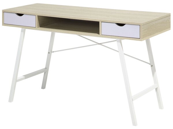 Íróasztal CLARITA Világosbarna 120 cm 48 cm fiókokkal