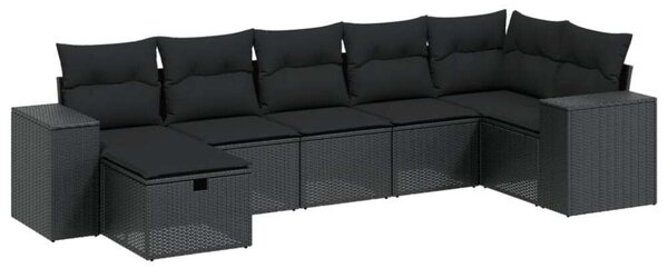 VidaXL Polyrattan Kerti Ülőgarnitúra - 8 részes - Fekete