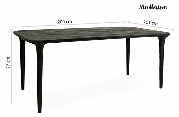 MaMaison Laminar 200 Étkezőasztal Mangófa Fekete