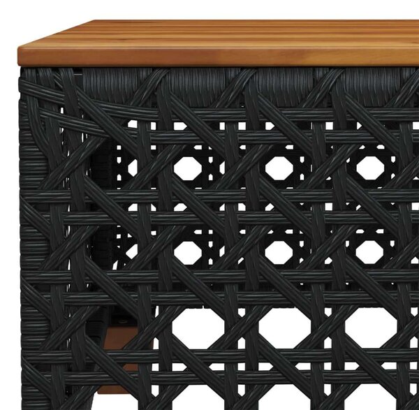 VidaXL 5 részes fekete polyrattan kerti kanapészett párnákkal
