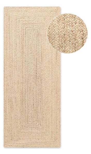 Világos natúr színű kétoldalas kézi szövésű juta futószőnyeg 80x200 cm Sharmila Natural White – Hanse Home