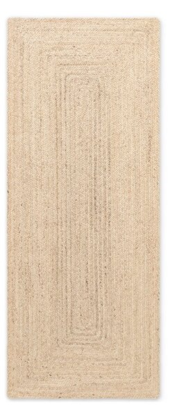 Világos natúr színű kétoldalas-kézi szövésű juta futószőnyeg 80x200 cm Juno – Hanse Home