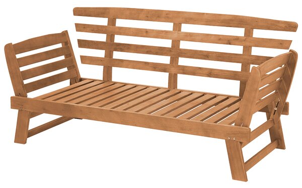 Kerti pad ülőpárnával PORTICI 210 cm Eukaliptusz fa Világosbarna/tópszínű