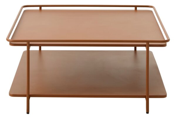 Terrakotta színű fém dohányzóasztal 75x75 cm Yuba – Unique Furniture