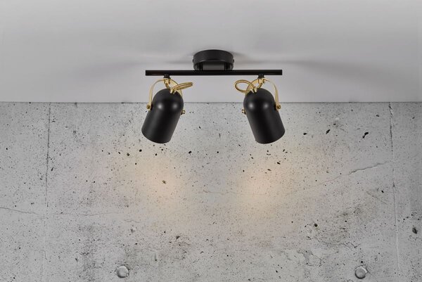 Nordlux modern skandináv spot lámpa lotus fekete sárgaréz nor50110103