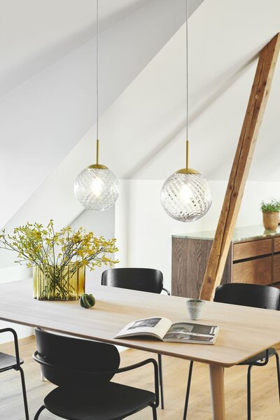 Nordlux modern függeszték chisell sárgaréz átlátszó nor2312073035