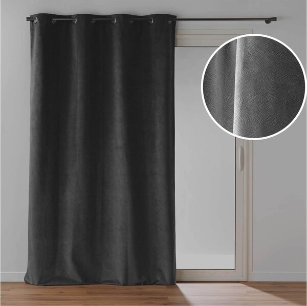 Antracitszürke bársony függöny 140x260 cm Olympe – douceur d'intérieur