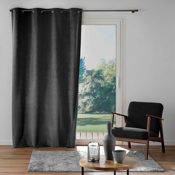 Antracitszürke bársony függöny 140x260 cm Olympe – douceur d'intérieur