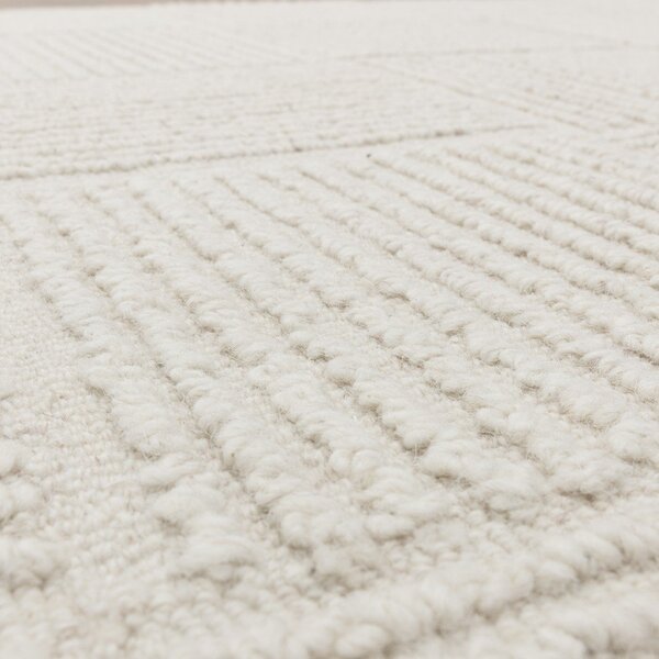 Elefántcsont színű kézi szövésű gyapjú szőnyeg 120x170 cm Zennith Grid – Asiatic Carpets