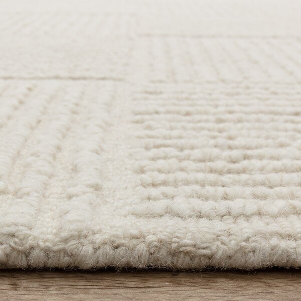 Elefántcsont színű kézi szövésű gyapjú szőnyeg 120x170 cm Zennith Grid – Asiatic Carpets
