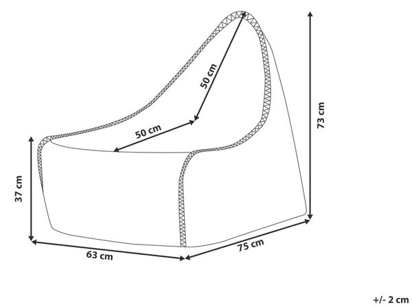 Babzsák 200 L DROP 63 cm 75 cm Ezüst