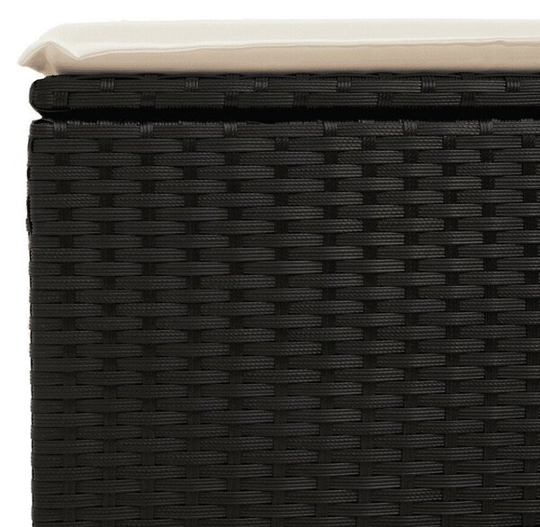 VidaXL 13 darabos kerti bútor szett párnákkal, fekete, PE rattan