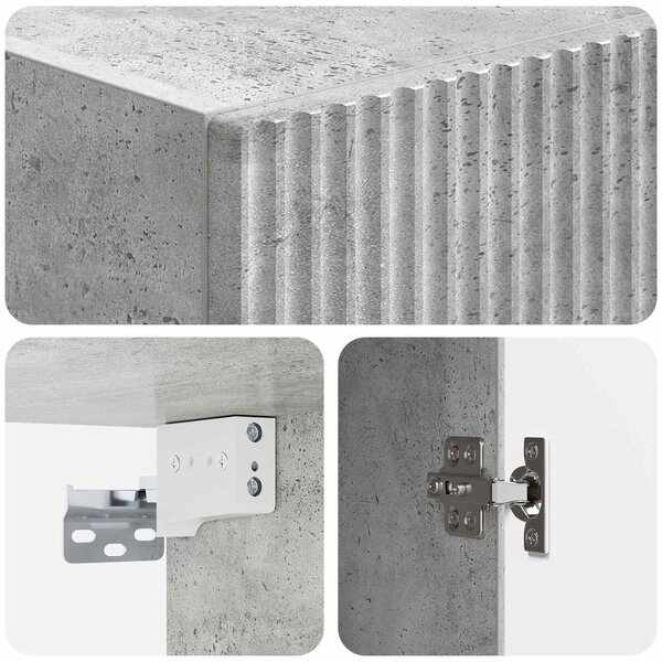 VidaXL Szekrény szett 2 db 33 x 34,5 x 87 cm Szerelt Fa Betonszürke