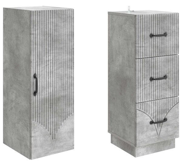 VidaXL Szekrény szett 2 db 33 x 34,5 x 87 cm Szerelt Fa Betonszürke