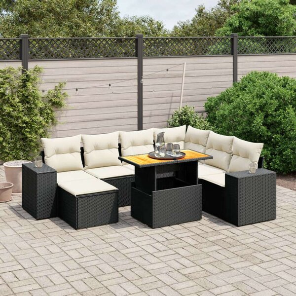 VidaXL Polyrattan Kerti Ülőgarnitúra - 8 részes - Fekete