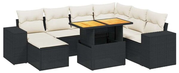 VidaXL Polyrattan Kerti Ülőgarnitúra - 8 részes - Fekete