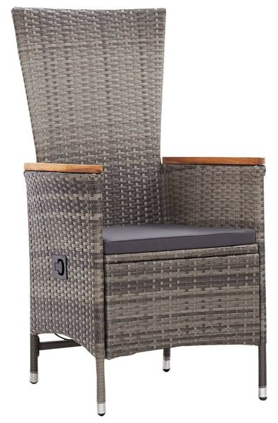 VidaXL Kerti Étkezőgarnitúra - 7 részes - Szürke Polyrattan