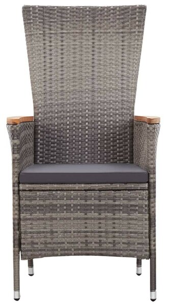 VidaXL Kerti Étkezőgarnitúra - 7 részes - Szürke Polyrattan