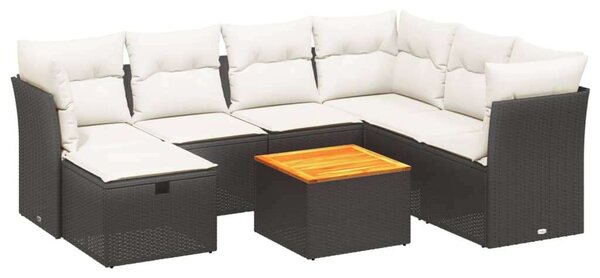 VidaXL Polyrattan Kerti Ülőgarnitúra - 8 részes - Fekete